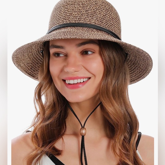 Simplicity Accessories Straw Beach Hat With Tie Poshmark
